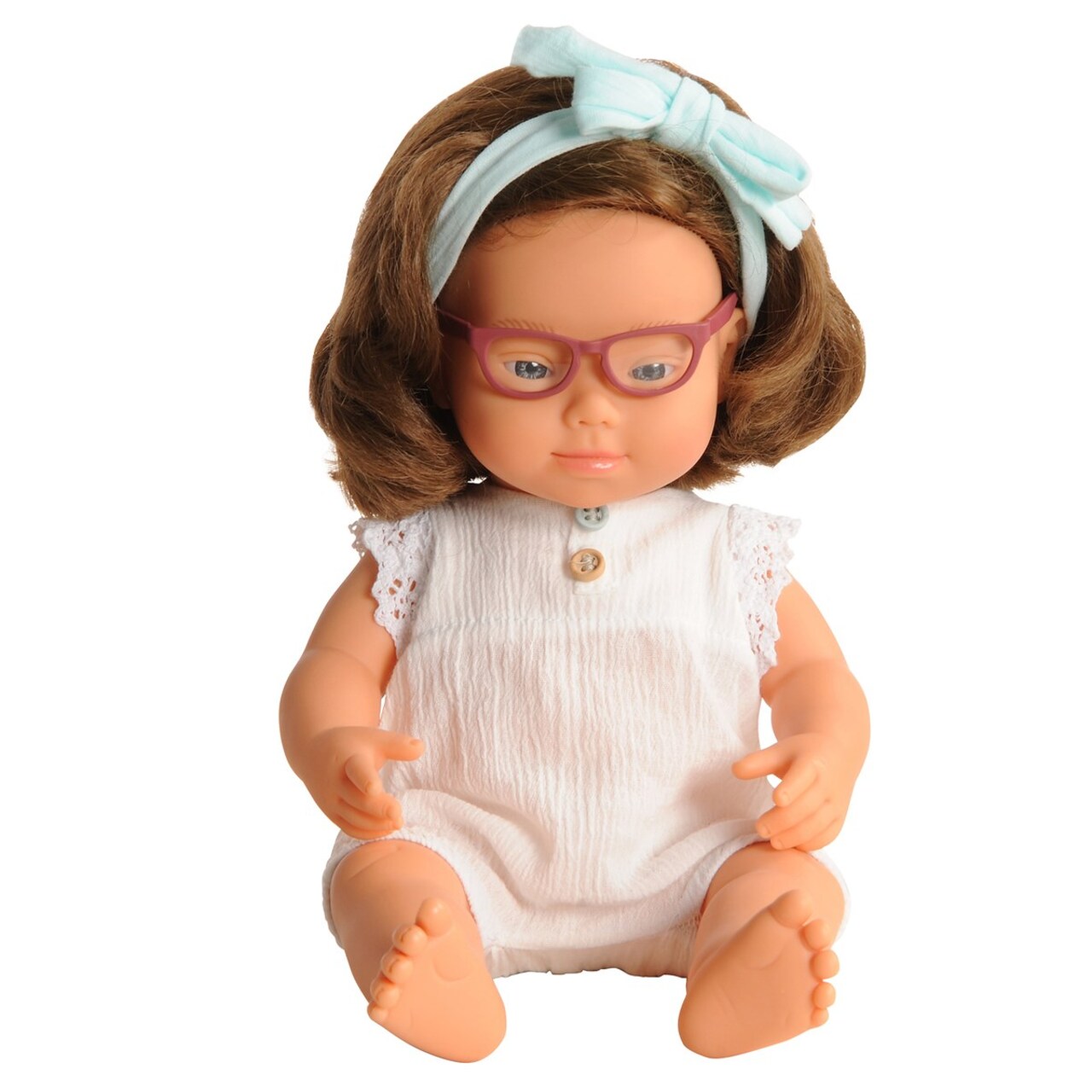 Kaplan Early Learning Dolls with Special Needs 15" - Girl with Down Syndrome and Glasses
